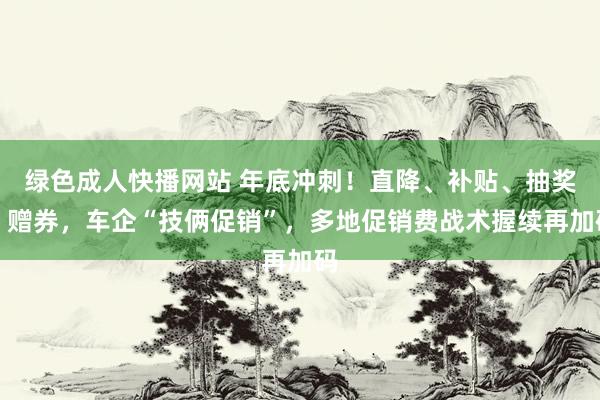 绿色成人快播网站 年底冲刺！直降、补贴、抽奖、赠券，车企“技俩促销”，多地促销费战术握续再加码