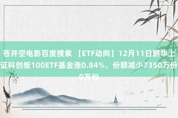 苍井空电影百度搜索 【ETF动向】12月11日鹏华上证科创板100ETF基金涨0.84%，份额减少7350万份