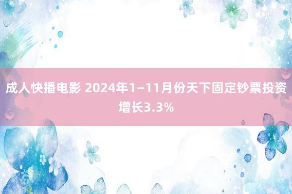 成人快播电影 2024年1—11月份天下固定钞票投资增长3.3%