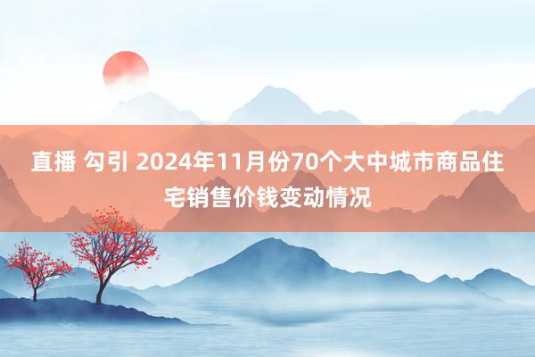 直播 勾引 2024年11月份70个大中城市商品住宅销售价钱变动情况