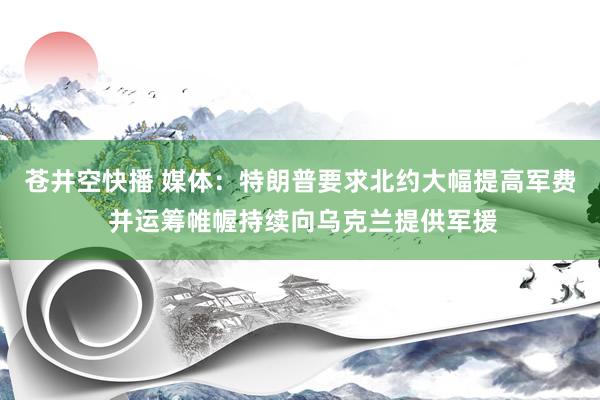 苍井空快播 媒体：特朗普要求北约大幅提高军费 并运筹帷幄持续向乌克兰提供军援