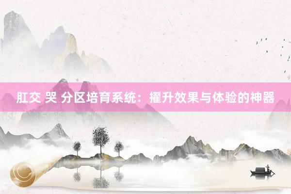肛交 哭 分区培育系统：擢升效果与体验的神器