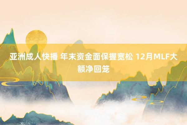 亚洲成人快播 年末资金面保握宽松 12月MLF大额净回笼