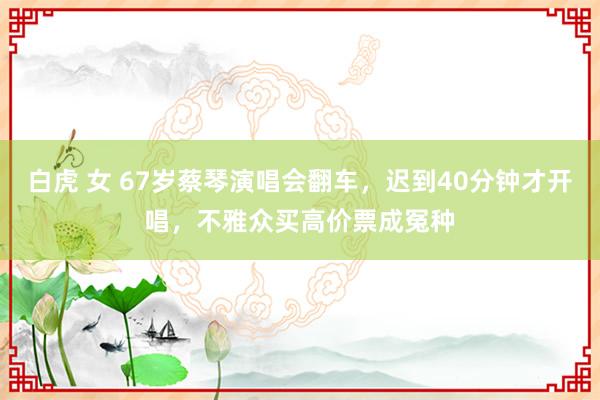 白虎 女 67岁蔡琴演唱会翻车，迟到40分钟才开唱，不雅众买高价票成冤种