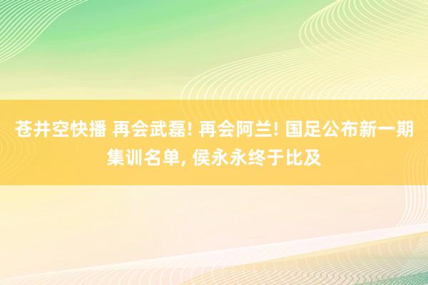 苍井空快播 再会武磊! 再会阿兰! 国足公布新一期集训名单， 侯永永终于比及
