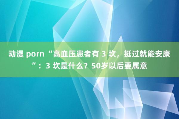 动漫 porn “高血压患者有 3 坎，挺过就能安康”：3 坎是什么？50岁以后要属意
