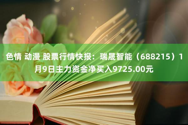 色情 动漫 股票行情快报：瑞晟智能（688215）1月9日主力资金净买入9725.00元