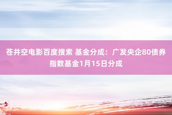 苍井空电影百度搜索 基金分成：广发央企80债券指数基金1月15日分成
