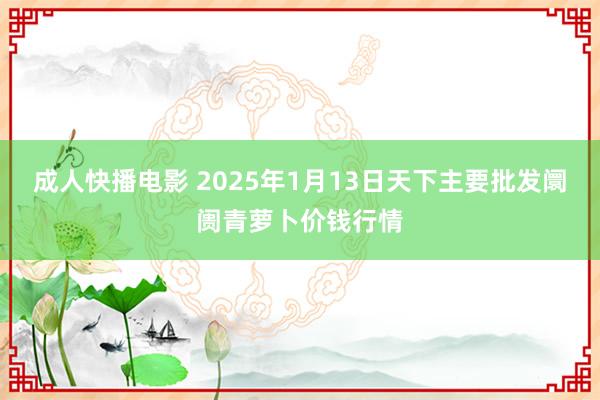 成人快播电影 2025年1月13日天下主要批发阛阓青萝卜价钱行情