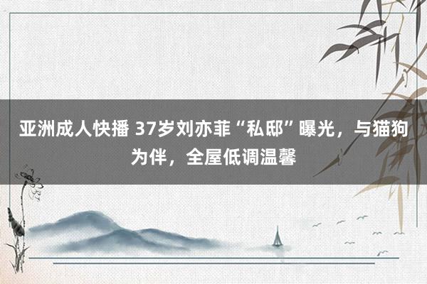 亚洲成人快播 37岁刘亦菲“私邸”曝光，与猫狗为伴，全屋低调温馨