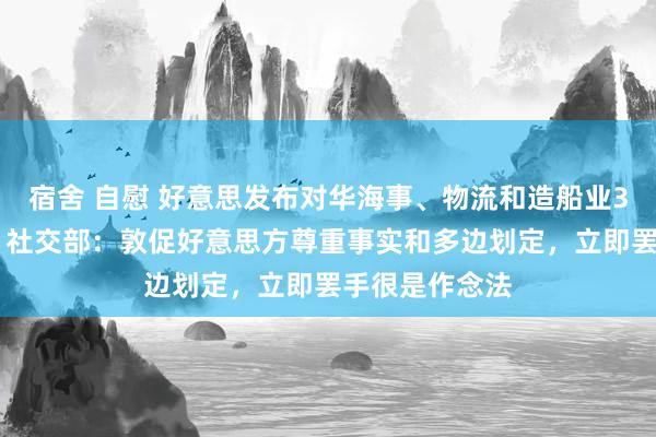 宿舍 自慰 好意思发布对华海事、物流和造船业301访问讲述，社交部：敦促好意思方尊重事实和多边划定，立即罢手很是作念法
