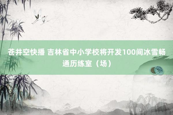 苍井空快播 吉林省中小学校将开发100间冰雪畅通历练室（场）