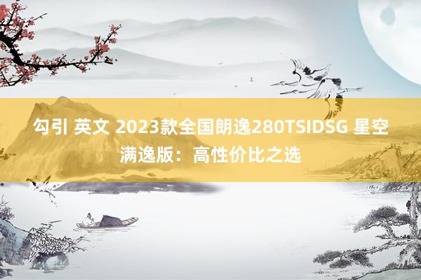 勾引 英文 2023款全国朗逸280TSIDSG 星空满逸版：高性价比之选