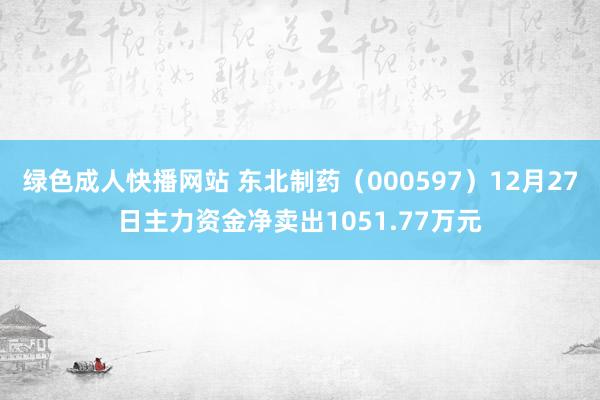 绿色成人快播网站 东北制药（000597）12月27日主力资金净卖出1051.77万元