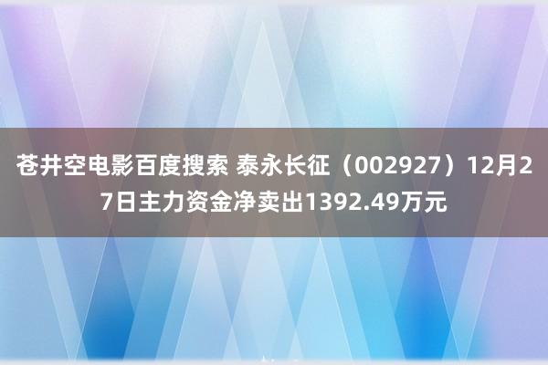 苍井空电影百度搜索 泰永长征（002927）12月27日主力资金净卖出1392.49万元