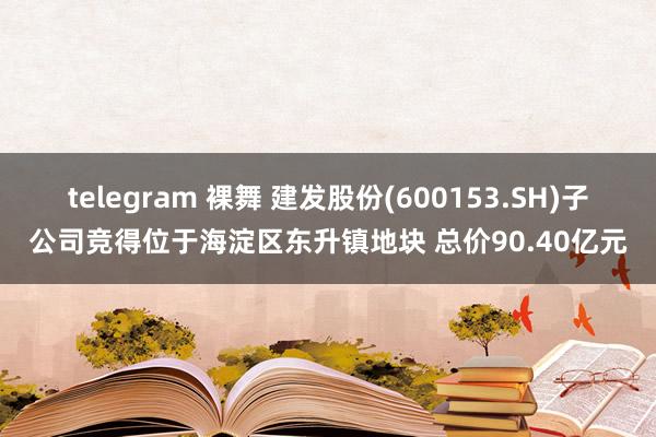 telegram 裸舞 建发股份(600153.SH)子公司竞得位于海淀区东升镇地块 总价90.40亿元