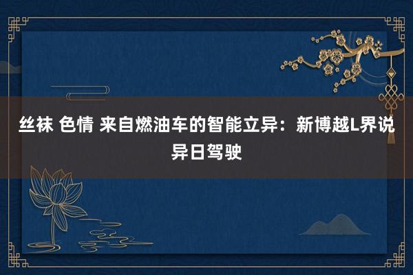 丝袜 色情 来自燃油车的智能立异：新博越L界说异日驾驶