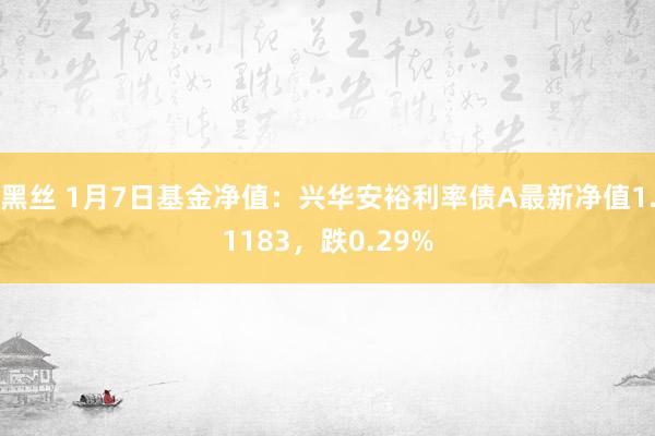 黑丝 1月7日基金净值：兴华安裕利率债A最新净值1.1183，跌0.29%