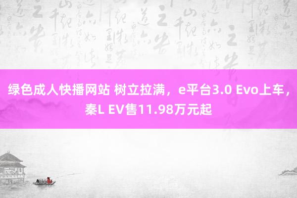 绿色成人快播网站 树立拉满，e平台3.0 Evo上车，秦L EV售11.98万元起
