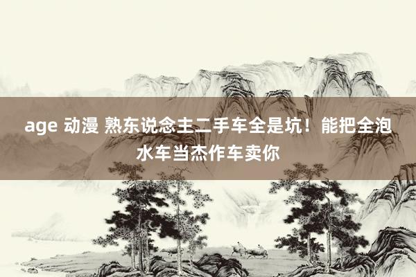 age 动漫 熟东说念主二手车全是坑！能把全泡水车当杰作车卖你