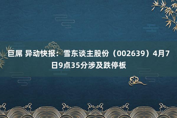 巨屌 异动快报：雪东谈主股份（002639）4月7日9点35分涉及跌停板