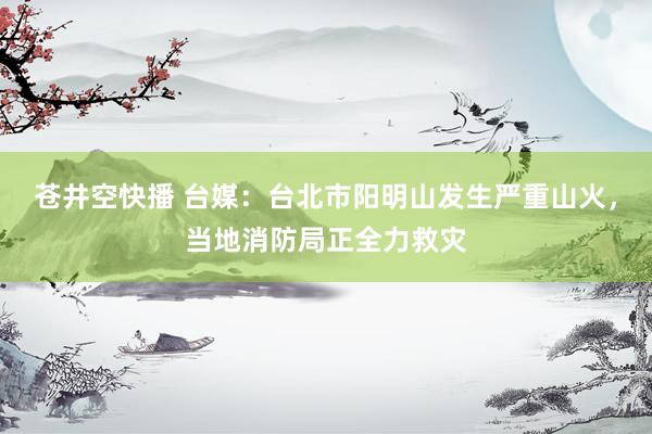 苍井空快播 台媒：台北市阳明山发生严重山火，当地消防局正全力救灾