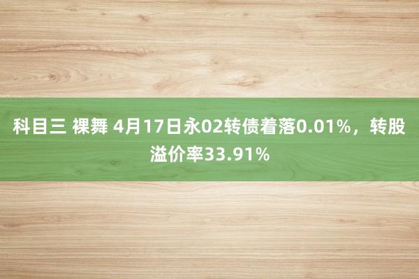 科目三 裸舞 4月17日永02转债着落0.01%，转股溢价率33.91%