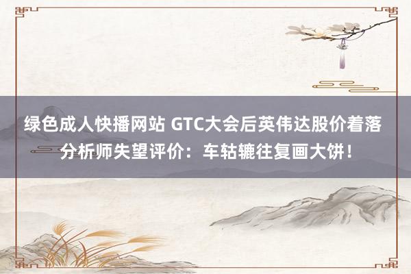 绿色成人快播网站 GTC大会后英伟达股价着落 分析师失望评价：车轱辘往复画大饼！