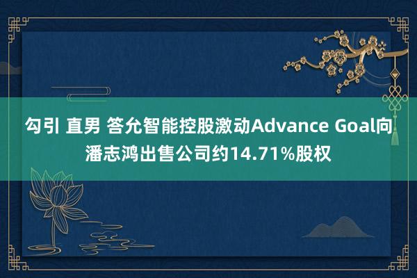 勾引 直男 答允智能控股激动Advance Goal向潘志鸿出售公司约14.71%股权